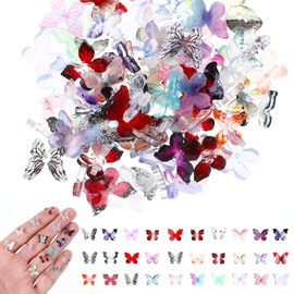 QfwdfcTrenz 70 Pcs Mini Butterflies Miniature Resin Small Butterfly Tiny Butterfly Decorations for Crafts DIY Fairy Garden Dollhouse Micro Landscaping Decoration