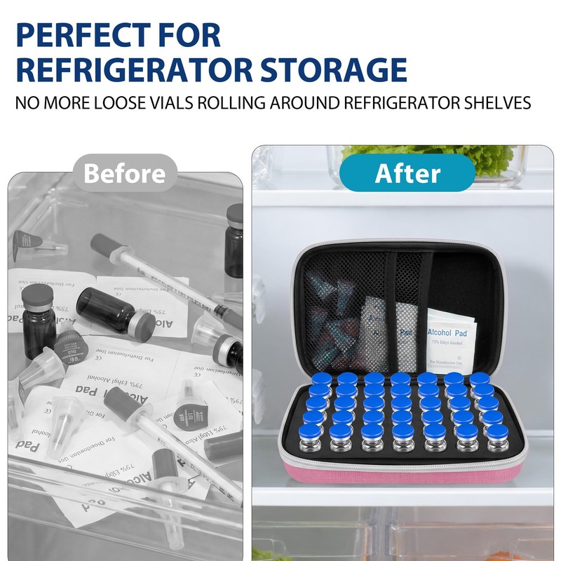 Peptide Case for Fridge, Fits 1-3ml Peptide Vials and Bac