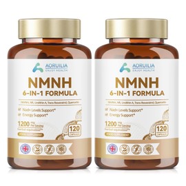 NMNH Supplement 1200mg, 6 in 1 NAD Alternative & Trans-Resveratrol Superior Antioxidant Blend with Max Absorption for NAD+ Booster & Energy Support, 120 Capsules,2 Pack