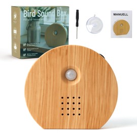 Bird Chirping Box, Bird Chirping Motion Sensor with Wall Mount, Natural Sounds Box with Timer, 11 Sound Effects & 2 Playback Modes, Soundbox Includes Bird Singing, Stream Whispers, Sea Noise