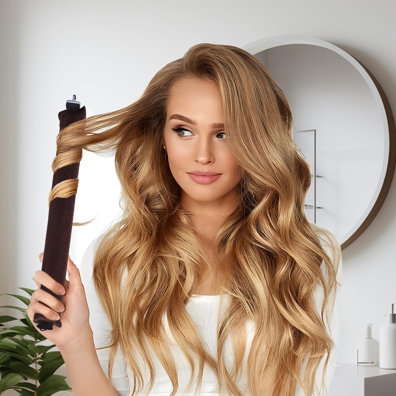 Pack of 3 Heatless Curls, Flexi Rods with Hooks, Overnight,