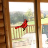 HAOSUM Red Cardinal Gifts Bird on Branch Stained Glass Window