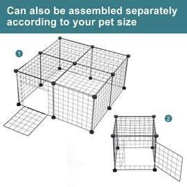 12 Panels Small Animal Playpen Pet Playpen Animal Fence Portable Metal Wire Yard Fence for Rabbit Guinea Pig Bunny Small Pets