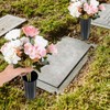 Grave Vases with Spikes, Plastic Flower Holder for Cemetery, Flower