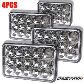 CHUSYYRAY 4PCS For Dodge Dakota 1987-1995 Truck Pair 4x6" LED Headlights Hi-Lo Beam DRL
