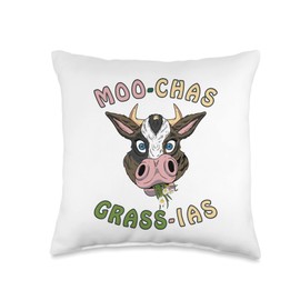 Farmers MOO-CHAS GRASS-IAS Cooler Lover Farmer's Girl Throw Pillow