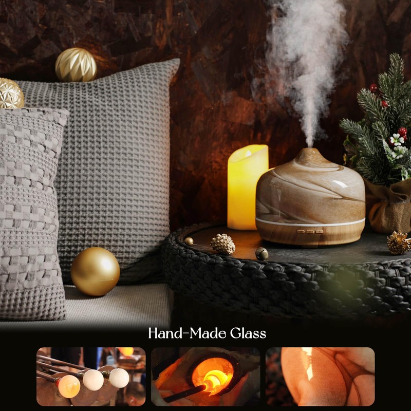 Porseme 500ml Essential Oil Diffuser, Aroma Ultrasonic Humidifier with Remote