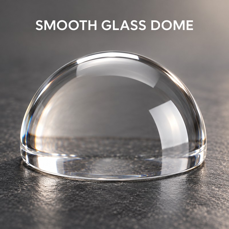 Clear Glass Half Ball Paperweight Magnifier, Crystal Dome Desk Decor