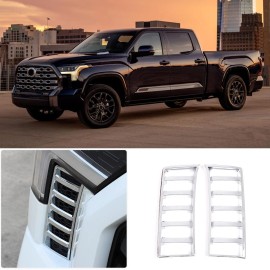 MXtech-23 Chrome Front Headlights Grille Vent Trim Cover Frame for Toyota Tundra 2022+