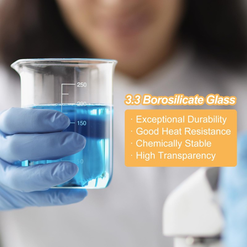 PATIKIL 100ml Low Foam Glass Beaker 12pcs 3.3 Borosilicate Glass