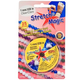 1mm Diameter Stretch Magic Bead Jewelry Elastic Cord Clear or Black in 5 or 25 Meters