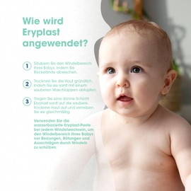 E45 Eryplast Paste auf Wasserbasis 125 gr - Schutzsalbe, Babywindelcreme – beruhigt, pflegt und schützt die Haut Ihres Babys vor Windeldermatitis – hypoallergen, unparfümiert und pädiatrisch getestet