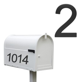 Habitable tree Self-adhesive 3 Inch Mailbox Number Individual 3D Acrylic Mailbox Number Black Mailbox Numbers for Outside Address Home Number for Apartments Office Hotel Room (Black Number 2)