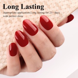 Imtiti Red Gel Nail Polish, 15ML Fire Brick Red Gel Polish Spring Summer LED UV Soak off, Gift for Christmas Holidays, 0.5 Fl Oz