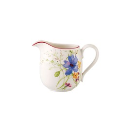 Villeroy und Boch Mariefleur Basic Milchkännchen, schöne und praktische Milchkanne mit verspieltem Blumendekor, weiß/bunt, spülmaschinenfest, 300 ml