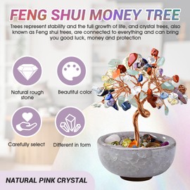 WEILAOK Crystal Tree of Life, 7 Chakra Tree, Healing Gemstone Tree with Ceramic Flower Pot, Tree of Life Gifts for Womens, Fengshui Ornament for Home Office Room House