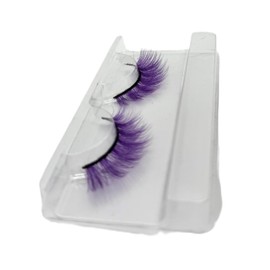 Alluring Synthetick Mink Lashes Reusable Strip False Eyelashes Hand-made Cat-Eye, Fun Color Lashes - PURPLE