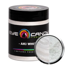 Eye Candy Pigments Premium White Mica Powder - AKI White (25gr) - for Epoxy, Resin, Soap, Paint, Woodworking, Acrylic Pouring, Bath Bombs, Fishing Lures - DIY Arts and Crafts Additive