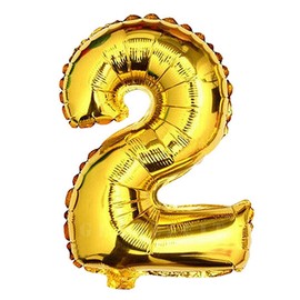 Glanzzeit 32 Inch Gold Foil Balloons Letters A to Z Numbers 0 to 9 Holiday Birthday Wedding Party Decoration (Number 2)