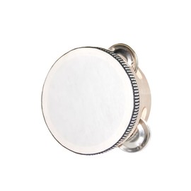 YAYUZEST Tambourine for Adults Hand Held Tambourine Drum, Wooden Tambourine Metal Jingles Percussion Single Row Hand Tambourines for Church KTV Party (4 Inch)