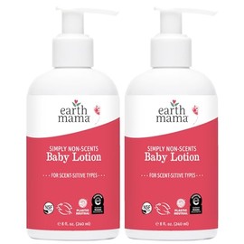 Earth Mama Simply Non-Scents Baby Lotion for Dry Skin, Calendula Cream for Newborn Skin Care, Children's Moisturizer with Aloe Juice, Rooibos, & Shea 