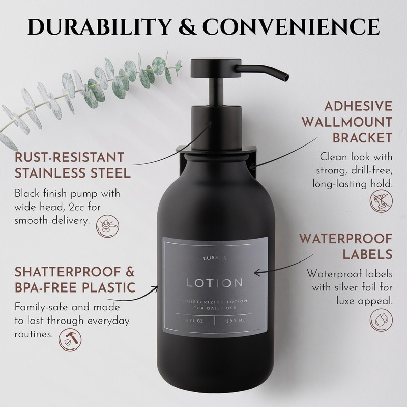 Lusspa Shampoo & Conditioner Dispenser - Shower Soap Dispenser Wall