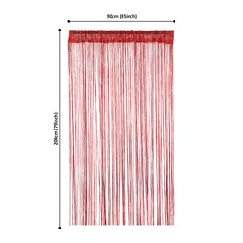 Personalize Pro 200cm x 90cm - Red - Glitter String Curtains | Fly Screen Room Divider Fringe Panel Spaghetti Tassel Curtain For Doorway, Windows, Doors, Home Décor, Event Decoration