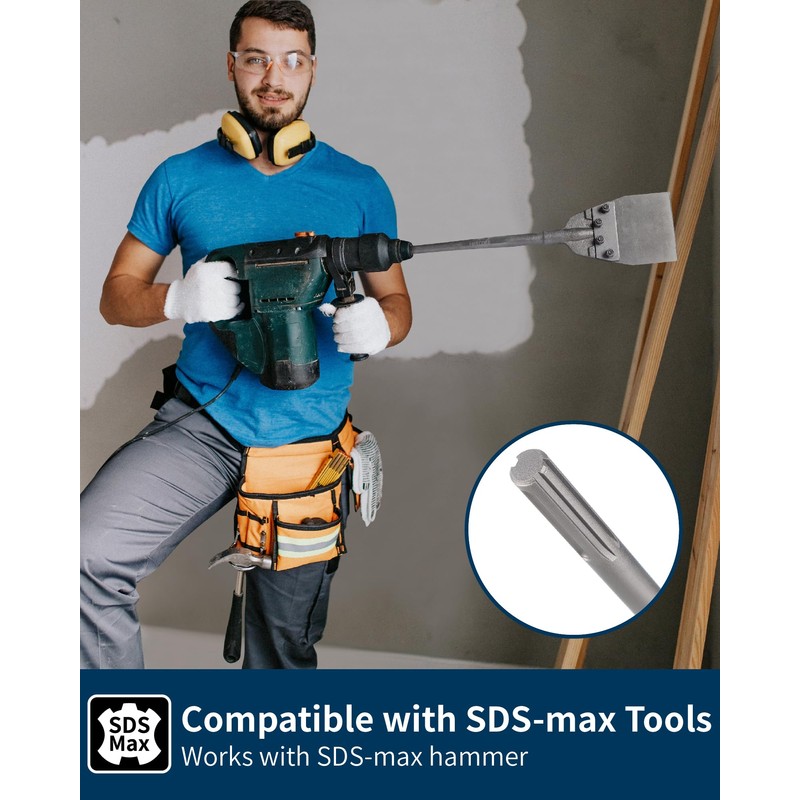 SDS Max Floor Scraper with Replaceable Blade, Firecore 6 Inch