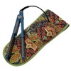Heat-resistant Flat Iron Cover- Navy with Floral Pattern and Green