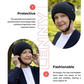 Ribcap Lenny Medical Grade Protective Helmet | Anthracite | Large (Head Circumference 23-24") | Soft Helmet for Epilepsy | Protective Helmet for Seizures | Fashionable and No Stigma
