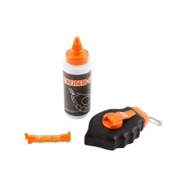 Kendo Chalk Line Set - 3 Piece - 30m Length - Stainless Steel Hook & Level - Blue Chalk Refill