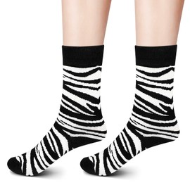 Holibanna 1 Pair Zebra Socks Fun Socks - Calf Socks Zebra Pattern Crew Sock Ladies Black Socks Womens Black Socks Men Black Socks Womens Black Crew Socks Man Summer High Socks Cotton