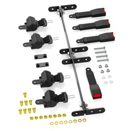 HOWBOW Golf Cart Seat Belt with Bracket, Universal Retractable Seat Belt Bracket Kit, Upgrades Seatbelts 4 Passenger (2+2) for Yamaha EZGO TXT RXV Club Car DS