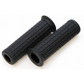 Active 153 Garage 153 Garage 15301604BK Motorcycle Grip, 1 Inch (Through Type), Block S Grip, Black, Total Length: 4.8 inches (124 mm)