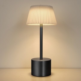 ZenithLight Cordless Rechargeable Table Lamp- LED Portable Table Lamps, 5000mAh Battery Operated 3 Color Dimmable Touch Lamps, Waterproof Lamp for Bedroom Dining Room Restaurant Outdoor (Black)