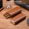 Leather Cigar Case Three-Finger Portable Cigar Humidor Cowhide Material Leather