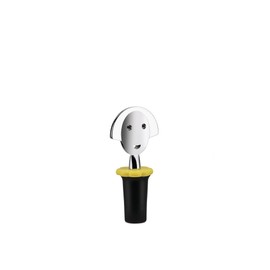 Alessi Bottle Stopper, Black, Plastic, Cylindrical, Wine-Bottle-Stoppers