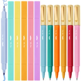 Mr. Pen- Dual Tip Aesthetic Highlighters and Pens No Bleed, 12Pack, Assorted Colors Bible Highlighters No Bleed Highlighters for Bibles, Black Ink Bible Pens No Bleed Through Ballpoint Pens Ballpoint