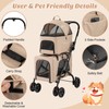 PETSITE Double Dog Stroller, Foldable 3-in-1 4 Wheels Cat Stroller