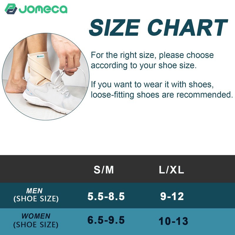 JOMECA Upgraded Drop Foot Brace for Walking with Shoes -