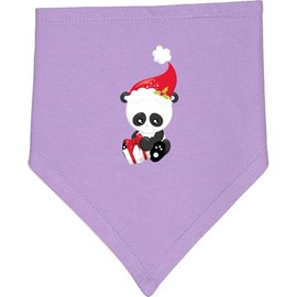 inktastic Christmas Panda, Cute Panda, Santa Hat, Gifts Baby Bandana Bib Lavender and Pink 44899