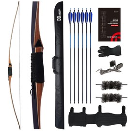 Sanlida Archery 68” Royal X8 Longbow Traditional Wooden Hunting Bow Handmade Hunting Bow and Arrows kit for Adults & Traditional Archers, RH Only (55lbs, Right Hand)