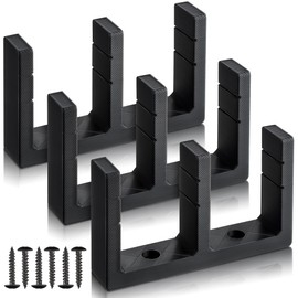 Feekoon 3 Pack Sliding Closet Door Floor Guide, Sliding Door Bottom Hardware for 1-3/8 Inch Thick Doors, Universal Adjustable Height Sliding Door Track Floor Mount Guide for Barn Door (Black)