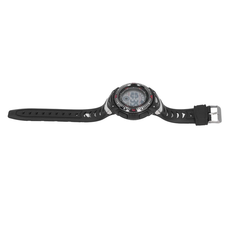 Black Men Digital Watch Waterproof LED Backlight Stopwatch Countdown 12/24