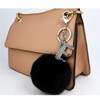 Czsycdsf Crystal Initial Letter A-Z Puff Fur Ball Keychain, Black
