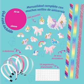Kit para Hacer Diademas Accesorios de Pelo para Niñas,Diadema de DIY Accesorios,Juguetes para Niñas,Regalos de Cumpleaños,Navidad y Halloween para Niñ