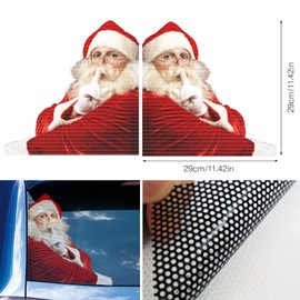 MEISH Santa Claus Car Stickers Christmas Car Window Stickers Santa Claus Pattern Waterproof 3D Stickers for Christmas Car Decor (Left)