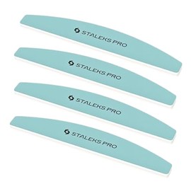 STALEKS PRO 4pcs Soft Half Moon Nail File 400/3000 Grit EVA
