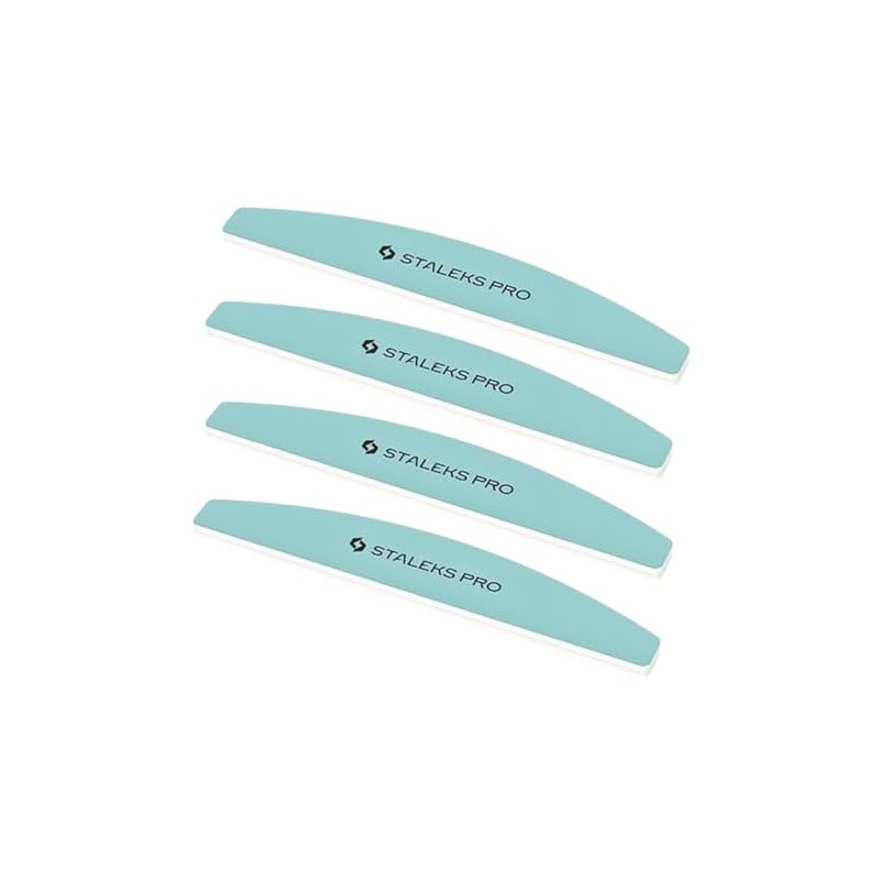 STALEKS PRO 4pcs Soft Half Moon Nail File 400/3000 Grit