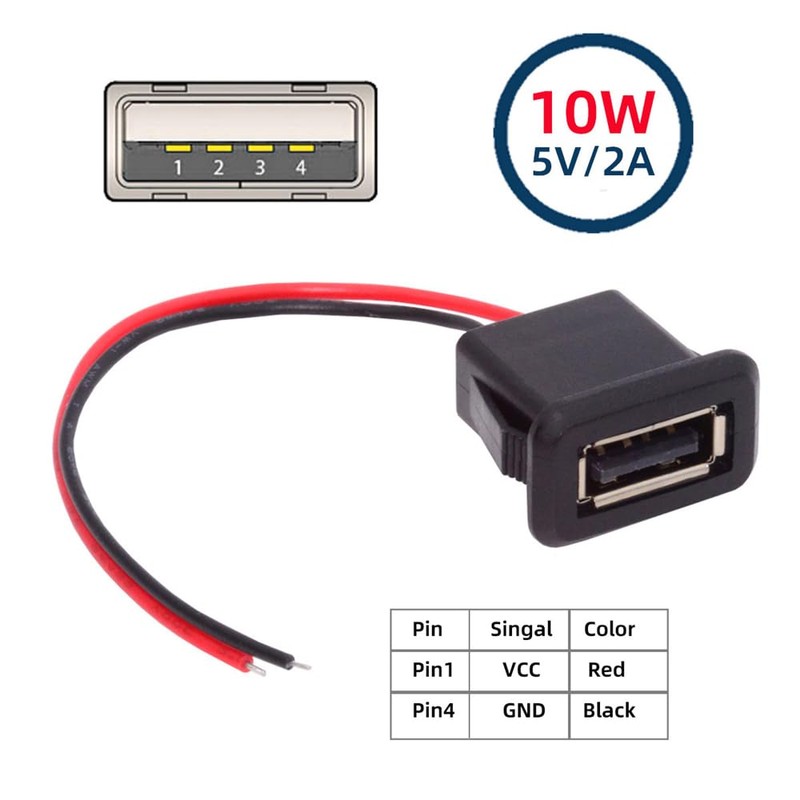 NFHK 2pcs/set DIY OEM type A female to 2pin open